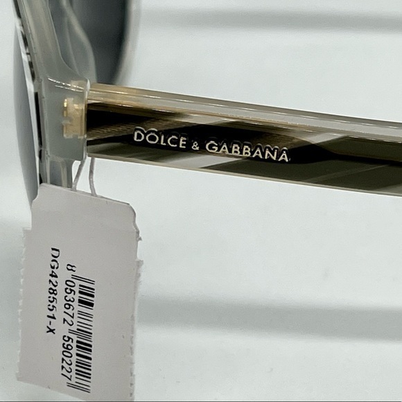 NEW Dolce & Gabbana 51mm Sunglasses Black Gray Striped Eyewear 100% Authentic - Picture 9 of 16
